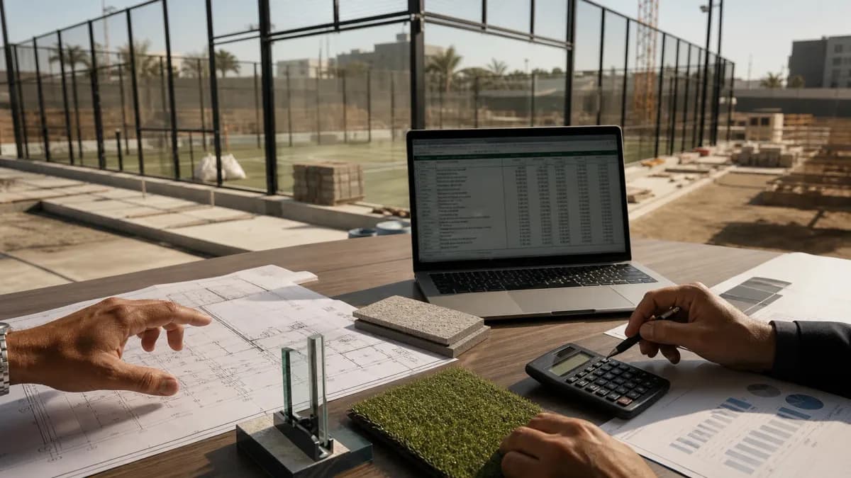 Étude technique et budgétaire pour un projet de terrain de padel au Maroc