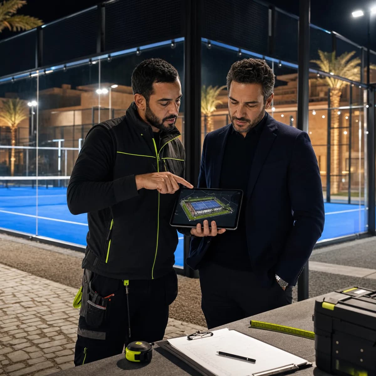 Installateur de terrain de padel au Maroc présentant les choix techniques et la rentabilité du projet