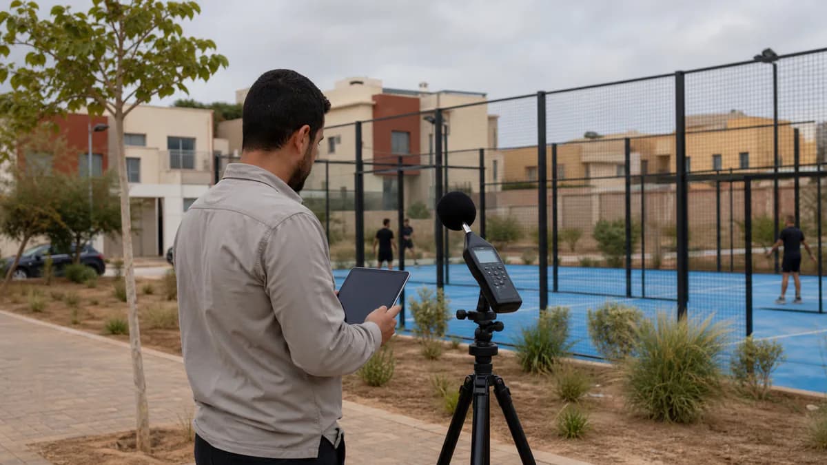 Mesure acoustique du bruit d’un terrain de padel à proximité d’habitations