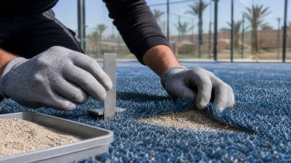 Diagnostic des fibres et du sable d’un gazon de terrain de padel usé